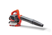 Photo of CRAFTSMAN handheld gas leaf blower, red and black, SKU CMXGAAM204101, side angle on white background.
